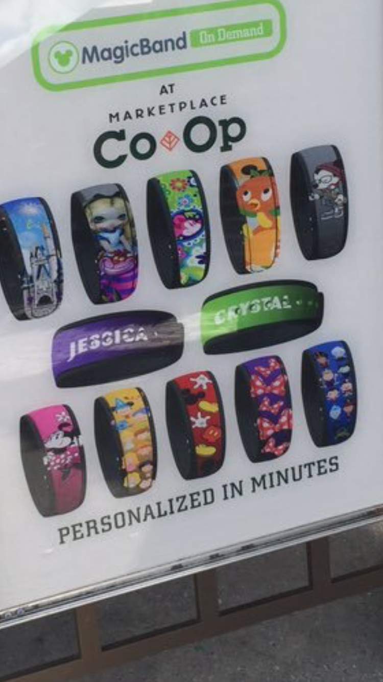 New designs at a new MagicBand On Demand station in Disney Springs